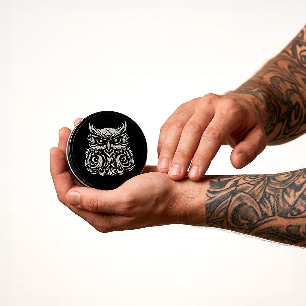 Balm para Tatuagem, Fórmula 100% Natural, Hidratante e Protetor, Realça as Cores